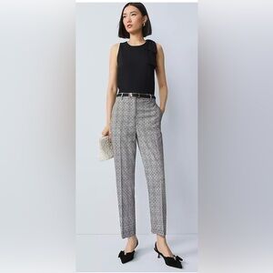 Ann Taylor The Petite Mid Rise Eva Ankle Pant In Houndstooth - Curvy Fit